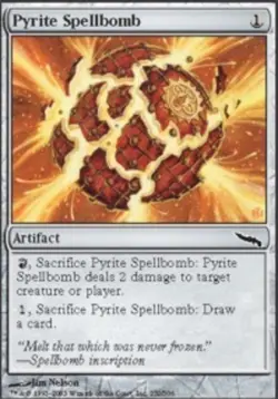 MTG Pyrite Spellbomb - Foil, Mirrodin, Heavily Played, English - Image 1