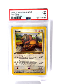 1999 Pokemon Jungle Tauros 1st Edition 47/64 PSA 7 ~ Fresh Grading October 2025 - Image 1