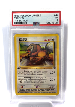 1999 Pokemon Jungle Tauros 1st Edition 47/64 PSA 7 ~ Fresh Grading October 2025 - Image 3