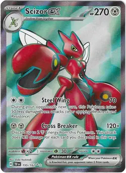 Scizor ex 195/162 SV05: Pokemon Temporal Forces Holo Ultra Rare NM - Image 1