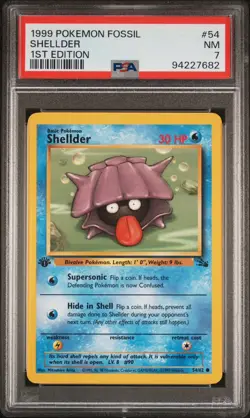 Pokemon 1999 Fossil 1st Edition 54/62 SHELLDER PSA 7 NM WOTC - Image 1