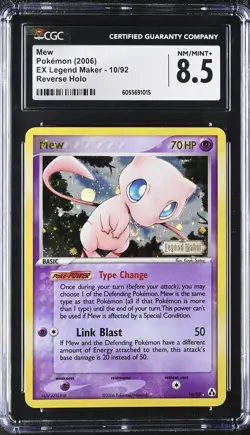 2006 POKEMON EX LEGEND MAKER 10/92 MEW REVERSE HOLO CGC 8.5 - Image 1