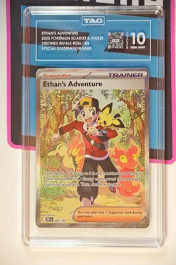 2025 POKEMON DESTINED RIVALS SPECIAL ILLUSTRATION RARE ETHAN'S ADVENTURE TAG 10 - Image 1