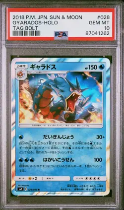 PSA 10 Gyarados Holo 028 Pokemon Sun & Moon Tag Bolt Japanese 2018 - Image 1