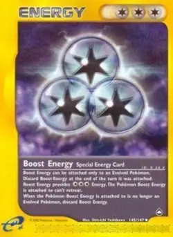 Lightly Played Boost Energy - 145/147 - Uncommon Pokemon Aquapolis - Image 1