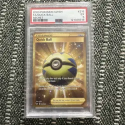 Pokemon Quick Ball FA 2020 Sword & Shield Secret Rare 216/202 PSA 5 - Image 1