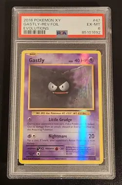 2016 XY Evolutions Gastly Reverse Holo Evolutions PSA 6 Graded Pokemon Slab Tcg - Image 1