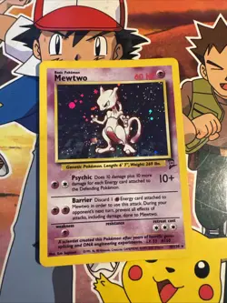 Pokemon TCG Mewtwo Base Set 10/102 Holo 1999-2000 Wizards Base Set Swirl - Image 1