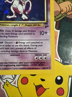 Pokemon TCG Mewtwo Base Set 10/102 Holo 1999-2000 Wizards Base Set Swirl - Image 3