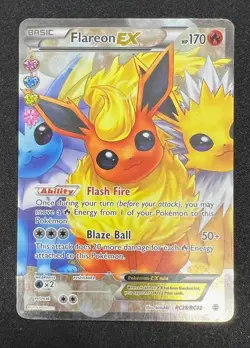 Pokemon Generations: Radiant Collection Flareon EX RC28/RC32 Full Art Holo HP - Image 1
