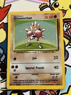 Pokemon TCG Hitmonchan Base Set 7/102 Holo HP - Image 1