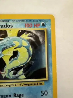Gyarados Holo Rare - Base Set 6/102 - WOTC Vintage Pokemon Card - DMG - JD - Image 3