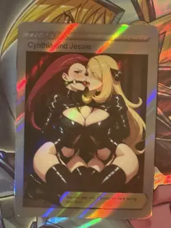 Pokemon Cynthia & Jessie Anime Waifu Custom DIY Trainer Art Pokemon card - Image 1