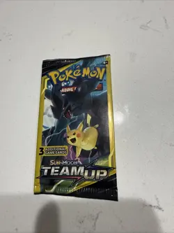 Pokemon TCG Team Up Mini Booster Pack 3 Card Zekrom Pikachu Art Factory Sealed - Image 1