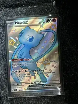 Pokemon Mew EX TCG Scarlet & Violet Paldean Fates Holo Shiny Rare Card 216/091 - Image 1