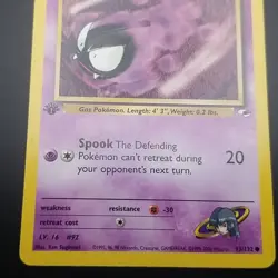 Sabrina’s Gastly 93/132 - 1ST EDITION Gym Heroes VINTAGE WOTC POKEMON CARD - LP - Image 3