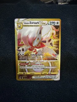Pokemon TCG Hisuian Zoroark VSTAR Gold Holo Rare Card 213/196 Lost Origin - Image 1