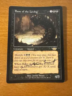 Artist Signed Justin Sweet MTG Bane of the Living Legions LGN Magic Mint - Image 1