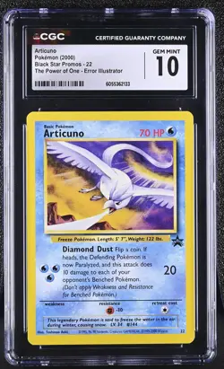 ARTICUNO Black Star Promo Aoki Error #22 CGC 10 Gem Mint Pokemon - Image 1