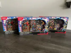 Pokemon TCG Mega Lucario ex Premium Figure Collection Box Factory Sealed x3 - Image 1