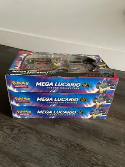 Pokemon TCG Mega Lucario ex Premium Figure Collection Box Factory Sealed x3 - Image 2