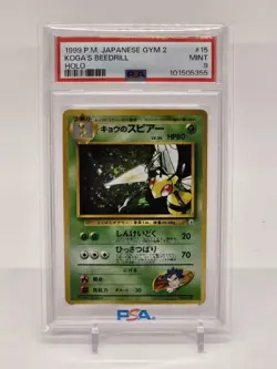 PSA 9 MINT Koga's Beedrill 15 Pokemon Japanese Gym Challenge Holo Rare - Image 1