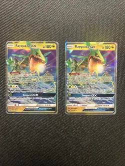 Pokemon TCG Rayquaza GX Holo Ultra Rare x2. Celestial Storm 109/168. LP 2018 - Image 1