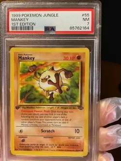 1999 Pokemon Jungle 1st Edition #55/64 Mankey PSA 7 Near Mint (2) Priced EACH - Image 3