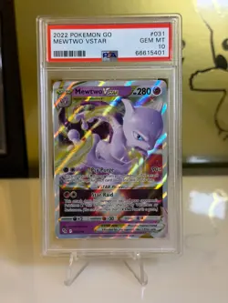 2022 Pokemon Mewtwo VSTAR Holo 031/078 PSA 10 Gem Mint Pokemon GO Set - Image 1