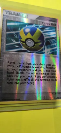 2007 Pokemon Diamond Pearl Mysterious Treasures Quick Ball Reverse Holo #114/123 - Image 1