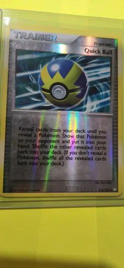 2007 Pokemon Diamond Pearl Mysterious Treasures Quick Ball Reverse Holo #114/123 - Image 2