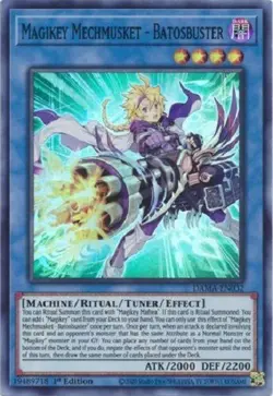 Yugioh - Magikey Mechmusket Batosbuster - 1st Edition Super Rare NM - Free Holo - Image 1