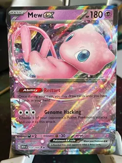 POKEMON MEW EX 151/165 DOUBLE RARE HOLOFOIL SCRLET & VIOLET 151 NM CARD - Image 1