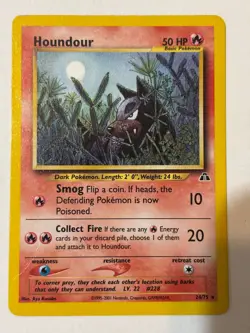 Houndour 24/75 Neo Discovery Non Holo Rare WotC Vintage Pokemon TCG Card MP - Image 1