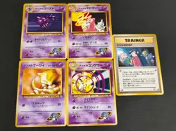 5 Pokemon card Old Back Japanese Sabrina's Haunter Slowbro Kadabra lot eb161 - Image 1
