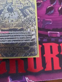 One Piece Card Game OP09-093 Marshall D Teach OP12 3rd Anni SP Gold English - Image 3