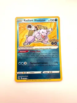 #018/078 Radiant Blastoise Pokemon GO Holo Foil Card Mint/NM See pics NICE card - Image 1