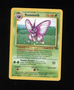 Venomoth 29/64 Jungle Pokemon Card WOTC 1999 Rare LP - Image 1
