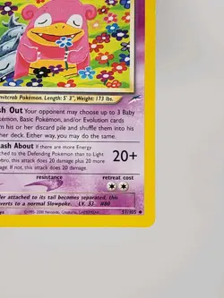 Light Slowbro Pokemon Card 51/105 Holo Rare Neo Destiny LP Excellent Condition - Image 5