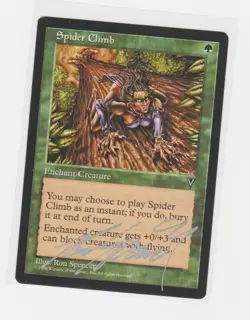 Magic the Gathering ~ 1x Spider Climb ~ VISIONS ~ M/NM ~ SIGNED BY ARTIST - Image 1