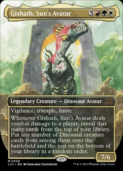 Mint/Near-Mint, English - 1 x MTG Gishath, Sun's Avatar - Borderless The Lost Ca - Image 1