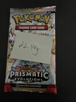 22.49g VERY HEAVY Prismatic Evolutions Pokemon Sealed Booster Pack New - Image 4