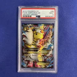 2015 POKEMON XY #88 FULL ART MEGA AMPHAROS EX MINT PSA 9 ANCIENT ORIGINS 88/98 - Image 1
