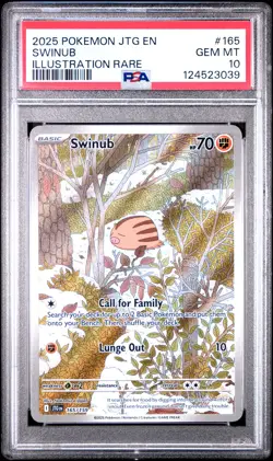 2025 POKEMON JTG EN-JOURNEY TOGETHER ILLUSTRATION RARE #165 SWINUB PSA 10 - Image 1