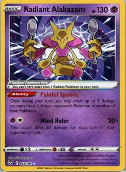Pokemon TCG Radiant Alakazam 59/195 Silver Tempest Holo NM - Image 1