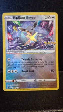 Radiant Eevee SWSH230 Black Star Promo - Pokemon GO - Pokemon TCG - NM - Image 1