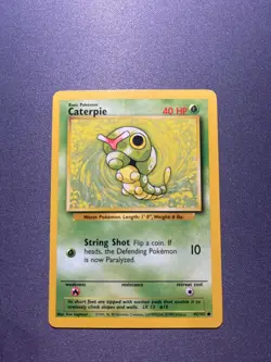 Pokemon TCG Caterpie Base Set Unlimited 45/102 Regular 1999-2000 Wizards Base - Image 1