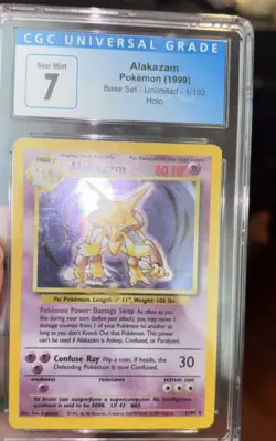 alakazam 1999 pokemon base set unlimited holo cgc 7 Near Mint - Image 5