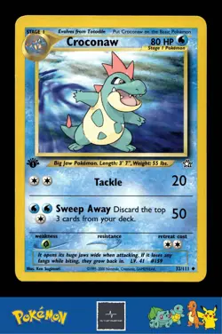 2000 Pokemon WotC Neo Genesis 32/111 Croconaw (Sugimori) 1st Ed - Image 1