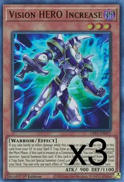 3X Yugioh Vision Hero Increase GFP2-EN057 Ultra Rare 1st Edition NM - Image 1